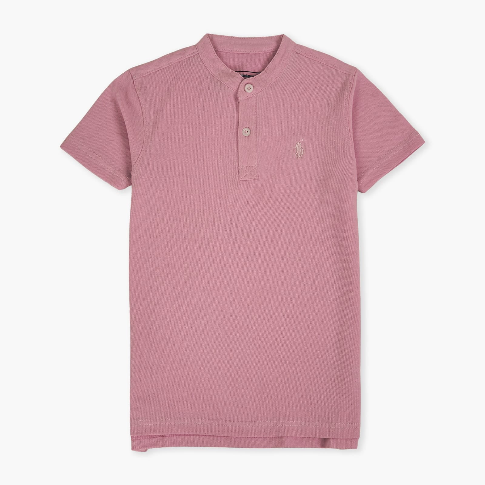 POLO EMBROIDERED BAND NECK T-SHIRT