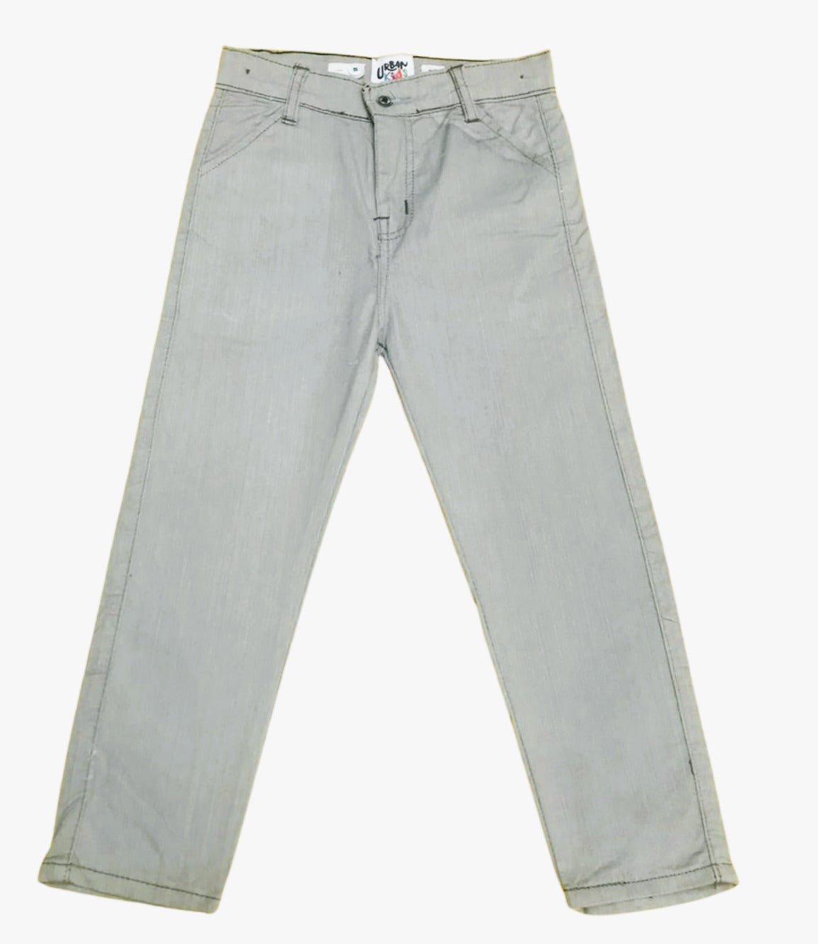 Boys Light Grey Cotton Pant